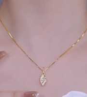 24k gold plated locket chain leaf